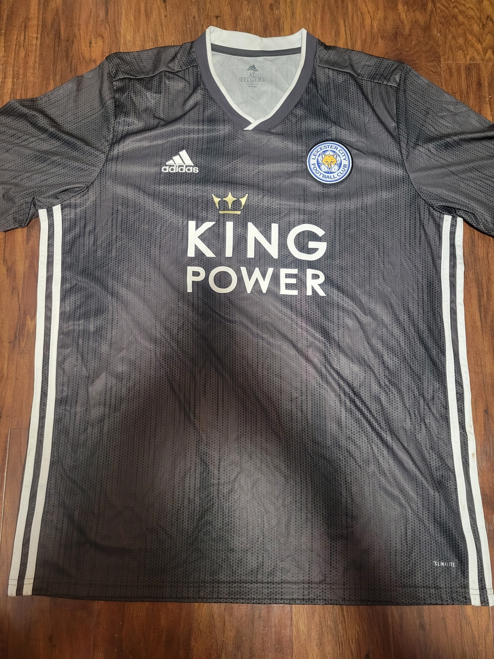 Adidas Men's Leicester City Dark Gray King Power Short Sleeve Jersey